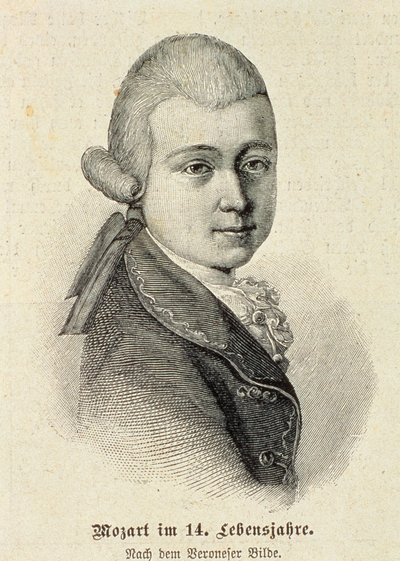 صورة فولفجانج أماديوس موتسارت (1756-91) بواسطة المدرسة الألمانية