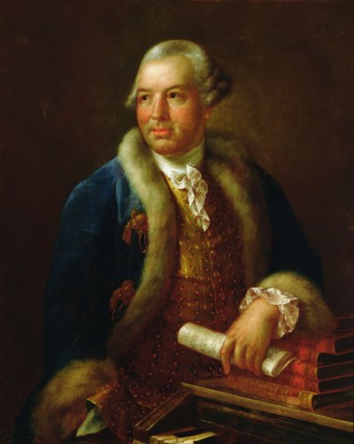 صورة للمؤلف الموسيقي الألماني كريستوف ويليبالد فون غلوك (1714-1787) (زيت على قماش) بواسطة المدرسة الألمانية