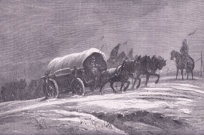 موقع ميداني بروسي في الثلج ، Cassells History of the War بين فرنسا وألمانيا نشرته Cassell and Company Limited ، c1890 (litho) بواسطة المدرسة الألمانية