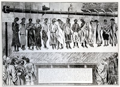 الإعدام العلني لمواطني طرابلس ، الذين عارضوا الغزو الإيطالي عام 1911 ، من مجلة Simplicissimus ، 1912 بواسطة المدرسة الألمانية