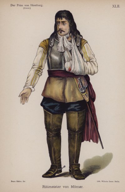 Rittmeister von Moerner ، من Der Prinz von Homburg (أمير Homburg) بواسطة Heinrich von Kleist (Color litho) بواسطة المدرسة الألمانية
