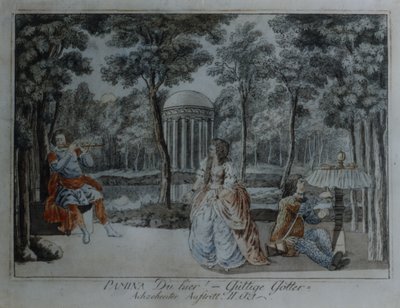 مشهد من The Magic Flute للكاتب Wolfgang Amadeus Mozart (قلم وحبر ومرحاض على ورق) بواسطة المدرسة الألمانية