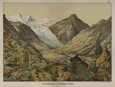 Schlatenkees Glacier on the Venediger, Tyrol, Austria (colour litho) بواسطة المدرسة الألمانية
