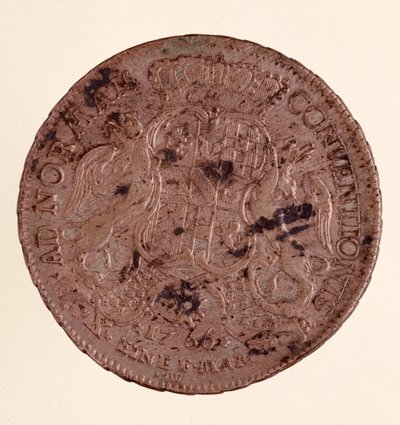 تالر الفضي (تالر) لتشارلز فريدريك ، دوق بادن الأكبر (1728-1811) (تشارلز الأول ملك بادن) 1766 ديم. 3.9 سم نابولي ، المتحف الأثري بواسطة المدرسة الألمانية