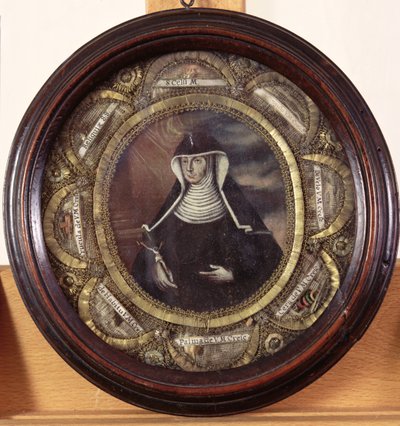 القديسة ماريا كريسنتيا هاوس (1682-1744) محاطة بآثار القديس بواسطة المدرسة الألمانية