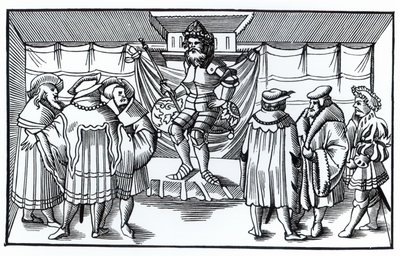 نشرت محكمة البارون ، بعد قطع خشبية في Cosmographie Universelle of Munster ، 1552 بواسطة المدرسة الألمانية