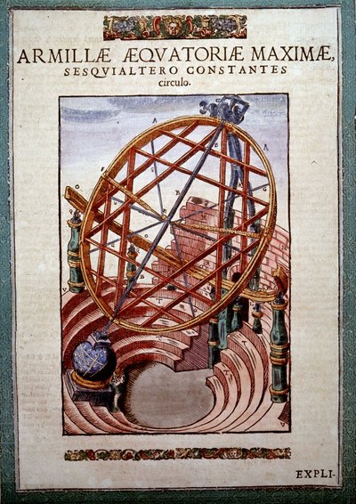 الذراع الاستوائية الكبرى في "" Astronomiae Instituatae machanicia "بقلم Tycho Brahe (1546 - 1601) ، Wandsbeck بواسطة المدرسة الألمانية