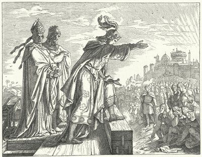 الإمبراطور الروماني المقدس أوتو الثالث يتهم الرومان بعدم الولاء (نقش) بواسطة المدرسة الألمانية