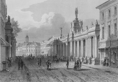 Koenigsbruecke وجزء من Alexanderplatz ، برلين (نقش على الصلب) بواسطة المدرسة الألمانية