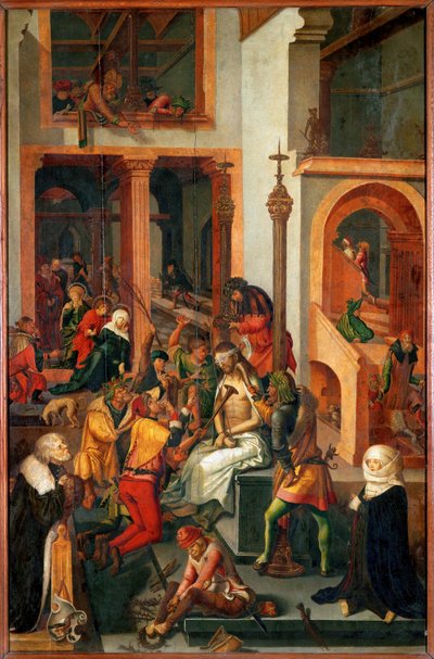 سخرية المسيح (تمبراً على الخشب) بواسطة المدرسة الألمانية