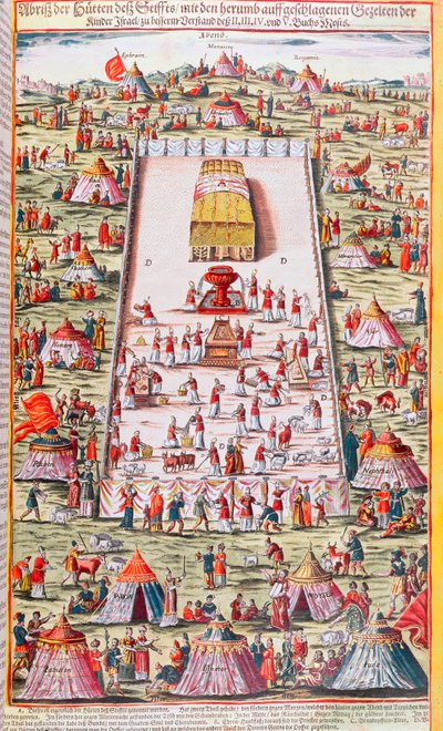 اجتمعت قبائل إسرائيل حول تابوت العهد في صحراء سيناء بعد الخروج من مصر ، c.1630 بواسطة المدرسة الألمانية