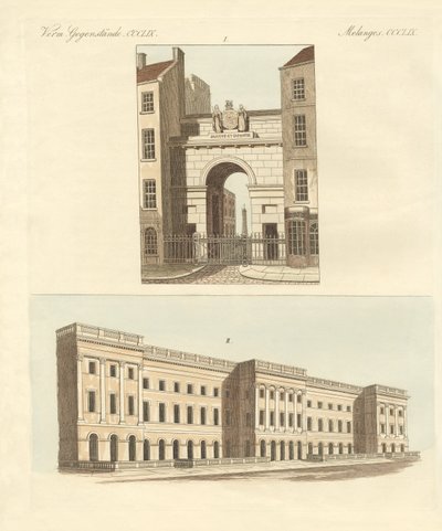 الكلية المنشأة باسم King's College في لندن (نقش ملون) بواسطة المدرسة الألمانية