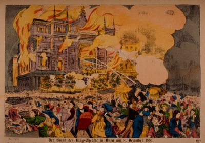 الحريق العظيم في Ringtheater في 8 ديسمبر 1881 ، فيينا ، 1881 بواسطة المدرسة الألمانية