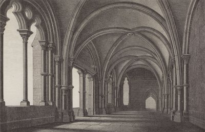 The lobby at Maulbronn Monastery, Baden-Wurttemberg, Germany (engraving) بواسطة المدرسة الألمانية