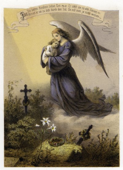 The love of God for a dead child (colour litho) بواسطة المدرسة الألمانية