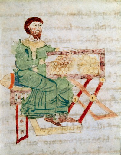 الصراف ، سلف المصرفي المصغر من مخطوطة “De Universo” (أو De rerum naturis (من طبيعة الأشياء)) (كود 132) لرابانوس ماغننتيوس (أو رابان مور أو رابانو ماورو) (كاليفورنيا) .780-856). القرن التاسع. أرشيف مونتي كاليفورنيا بواسطة المدرسة الألمانية