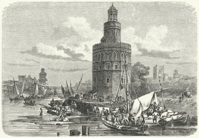 Torre del Oro, Seville, Spain (engraving) بواسطة المدرسة الألمانية