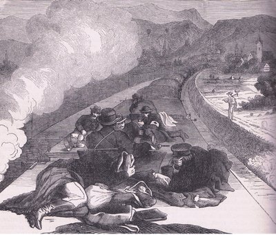 نقل فيلق الإسعاف البروسي ، Cassells History of the War بين فرنسا وألمانيا الذي نشرته Cassell and Company Limited ، c1890 (litho) بواسطة المدرسة الألمانية