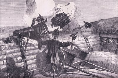 جرب نطاق الأعداء ، Cassells History of the War بين فرنسا وألمانيا الذي نشرته Cassell and Company Limited ، c1890 (litho) بواسطة المدرسة الألمانية