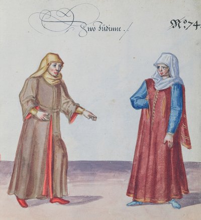 امرأتان يهوديتان ، c.1600 (مرحاض على ورق) بواسطة المدرسة الألمانية