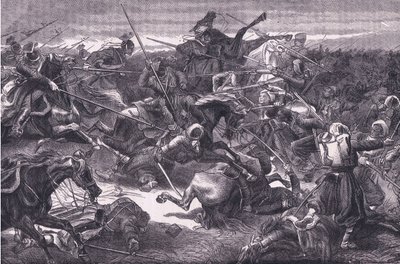 Uhlan attack, Cassells History of the War between France and Germany published by Cassell and Company Limited, c.1890 (litho) بواسطة المدرسة الألمانية
