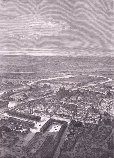 منظر لمتز ، تاريخ كاسيلز للحرب بين فرنسا وألمانيا نشرته شركة Cassell and Company Limited ، حوالي عام 1890 (litho) بواسطة المدرسة الألمانية