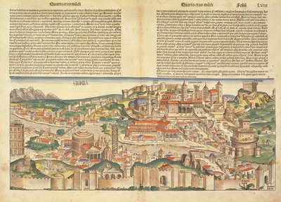 منظر لمدينة روما ، من نورنبرغ كرونيكل بقلم هارتمان شيدل (1440-1514) 1493 بواسطة المدرسة الألمانية