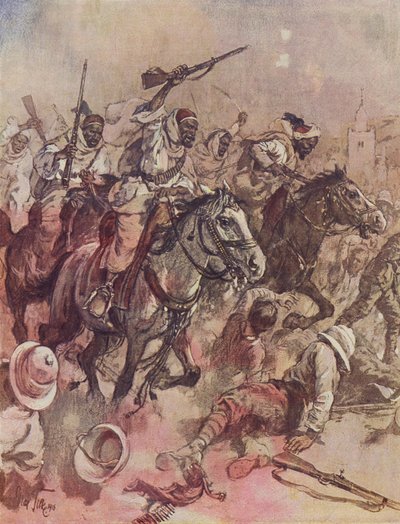 محاربو الشيخ السنوسي يطردون البريطانيين من مطروح، شرق السلوم، مصر بواسطة المدرسة الألمانية