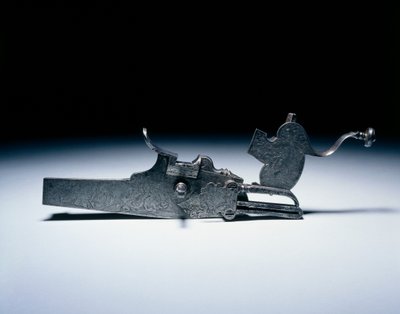 قفل عجلة من بندقية صيد ، ج 1720-40 (فولاذي) بواسطة المدرسة الألمانية