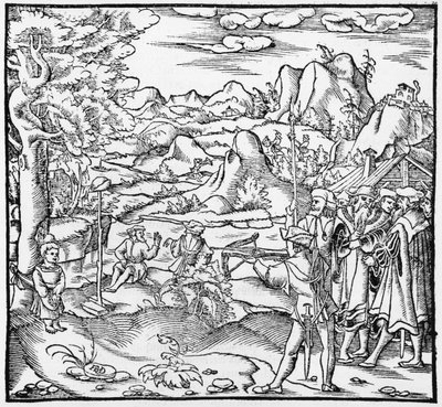 وليام تيل ، رسم توضيحي من Cosmographie Universelle بقلم سيباستيان مونستر (1488-1552) بازل ، نشر 1559 بواسطة المدرسة الألمانية