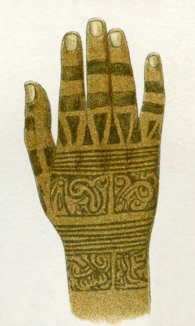 مثال على تصاميم Dayak للوشم اليدوي ، بورنيو ، 1894 بواسطة المدرسة الألمانية
