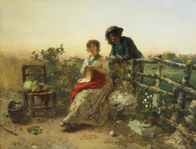 في زمن السلم ، بقلم جيرولامو إندونو ، حوالي عام 1880 ، زيت على خشب بواسطة جيرولامو إندونو