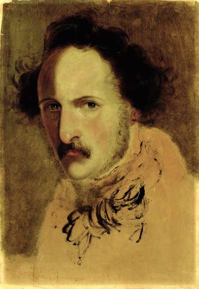 صورة لغايتانو دونيزيتي (1797-1848) (زيت على ورق على قماش) بواسطة جيرولامو إندونو