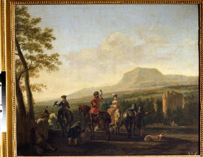 "الصيد بالصقور" (الصيد بالصقور) لوحة لجيريت أدريانز بيركهيد (1638-1698) متحف بوشكين في القرن السابع عشر ، موسكو بواسطة جيريت أدريانينز بيركهايد
