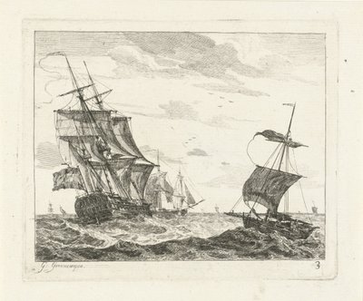 السفن الشراعية في البحر المضطرب Seascapes with Ships (عنوان المسلسل) بواسطة جيريت جرونويجن