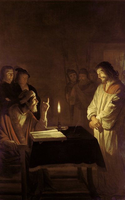 المسيح أمام رئيس الكهنة ، 1617 بواسطة Gerrit van Honthorst