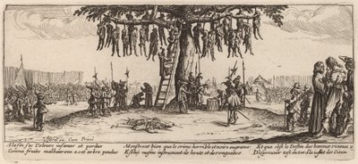 الشنق بواسطة Gerrit van Schagen after Jacques Callot