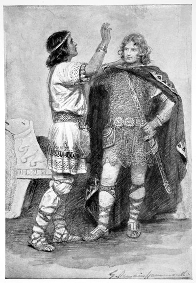 "Hereward and Sigtryg" ، 1910. بواسطة جيرترود إي ديمين هاموند