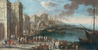 Capriccio أو حوض البحر الأبيض المتوسط (زيت على قماش) بواسطة غيراردو بولي