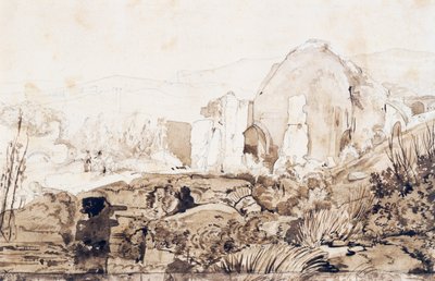 Temple of Diana in Baia, c.1844 بواسطة جياسينتو جيجانتي