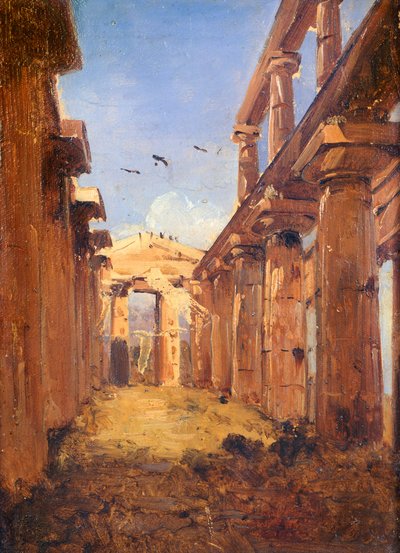 The Basilica of Paestum 1845-1848 (oil on canvas) بواسطة جياسينتو جيجانتي