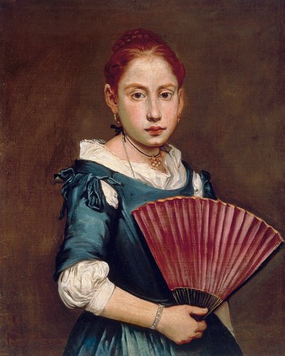 فتاة صغيرة مع مروحة ، 1740 ، بقلم جياكومو سيروتي ، المعروفة باسم بيتوتشيتو (1698-1797) ، زيت على قماش ، 65 × 54 سم بواسطة جياكومو سيروتي
