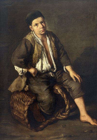صبي إيران جالس على سلة ، حوالي عام 1735 (زيت على قماش) بواسطة جياكومو سيروتي
