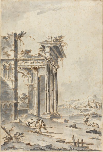 Capriccio من الأطلال الكلاسيكية على الشاطئ بواسطة جياكومو جواردي