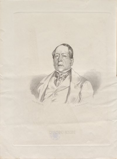 صورة للمؤلف جيوشينو أنطونيو روسيني 1792-1868 ، 1852. بواسطة جياكومو لوزاتي