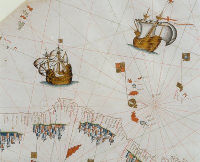 خريطة بحرية ، تفاصيل جزر الكناري ، 1564 بواسطة جياكومو ماجيولو