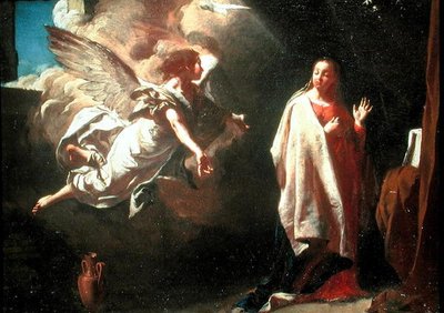 البشارة (زيت على قماش) بواسطة Giambattista Piazzetta