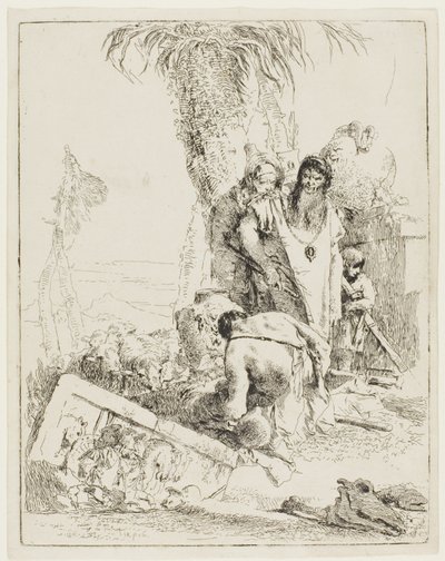 راعي مع اثنين من السحرة ، من شرزي بواسطة Giambattista Tiepolo