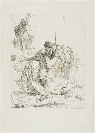 ستة أشخاص يشاهدون ثعبانًا ، من Scherzi بواسطة Giambattista Tiepolo