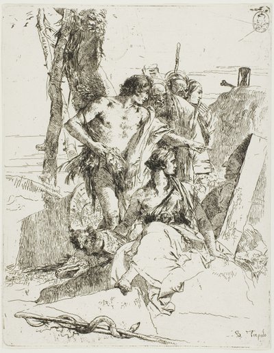 اكتشاف قبر بانشينيلو من شيرزي بواسطة Giambattista Tiepolo